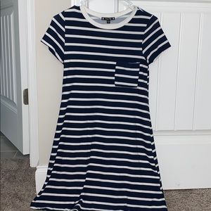 Navy and white dress